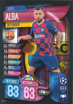 Jordi Alba FC Barcelona 2019/20 Topps Match Attax CL #BAR4